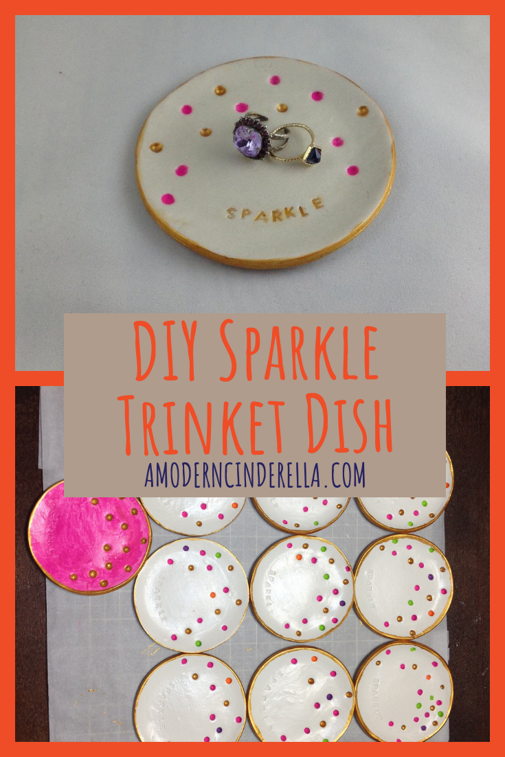DIY Sparkle Ring Dish Tutorial from AMODERNCINDERELLA.COM